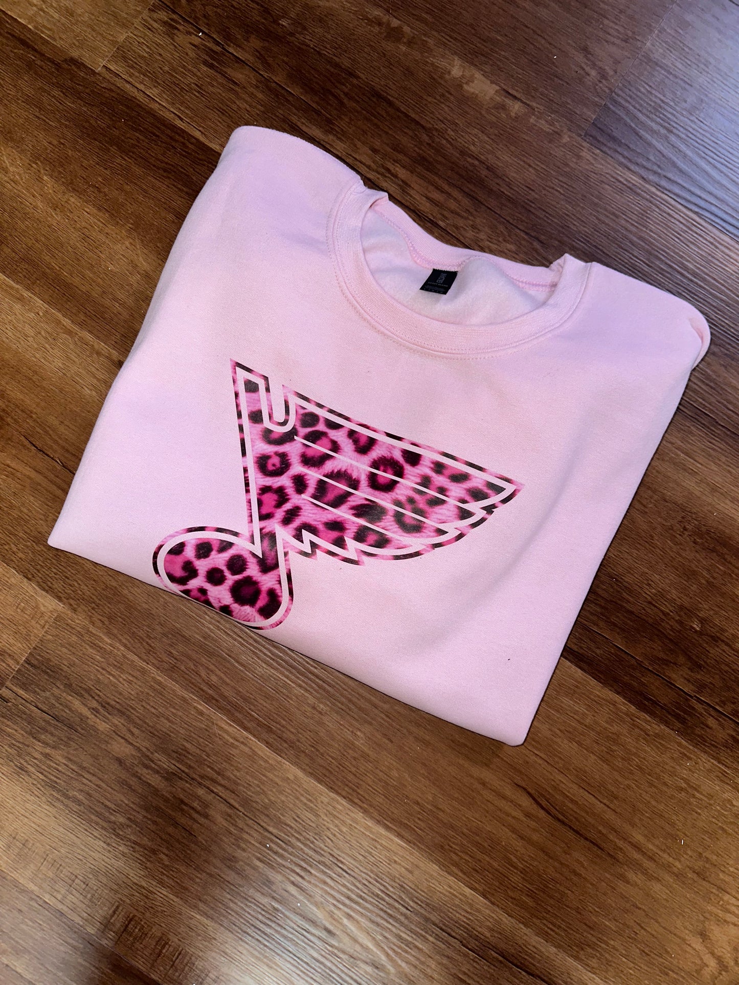 Pink Cheetah blue Note Sweatshirts and Hoodies