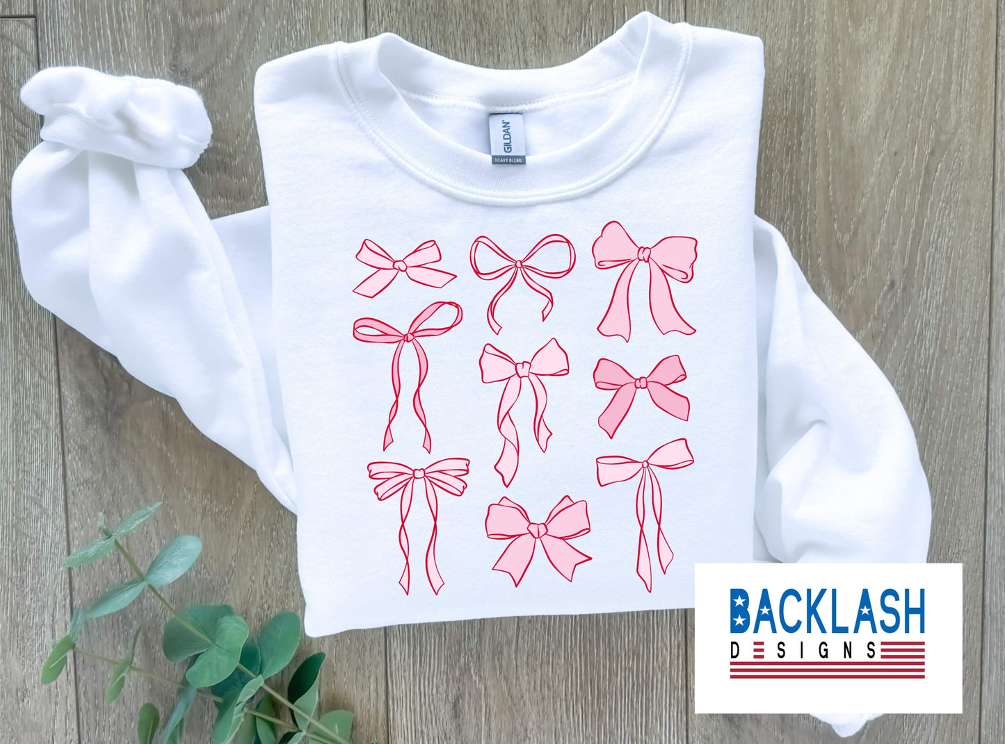 Pink Bows WHITE Sweatshirt