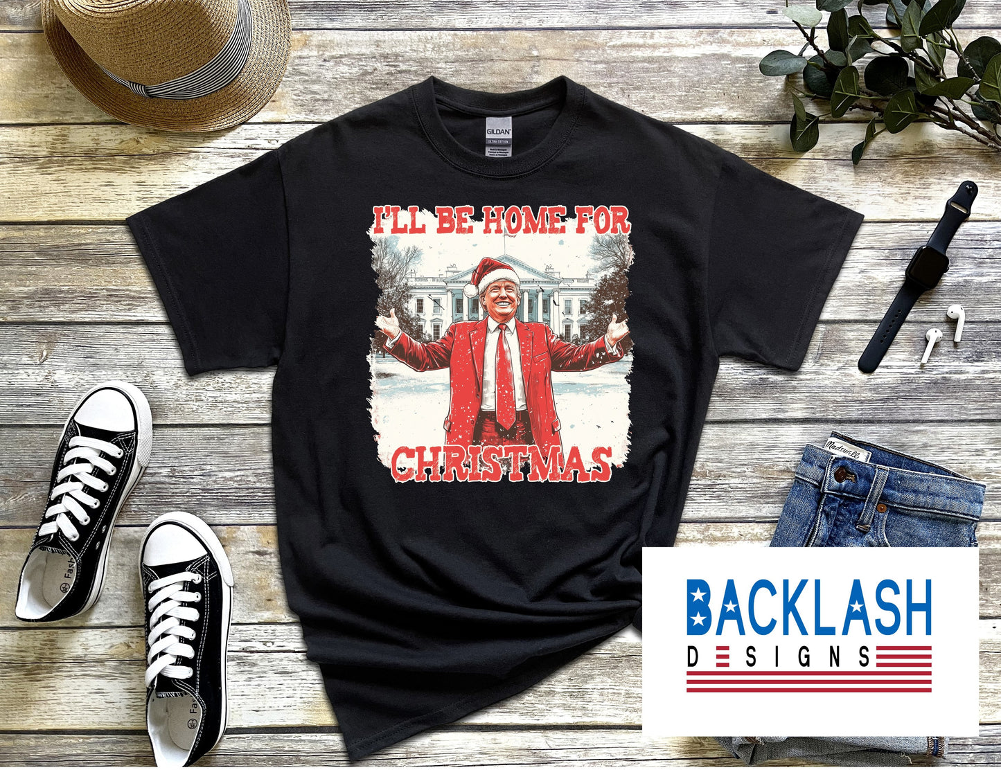I'LL BE HOME TRUMP BLACK APPAREL