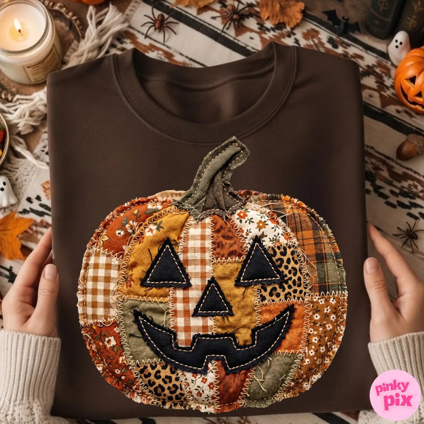 Faux Patchwork Pumpkin Apparel