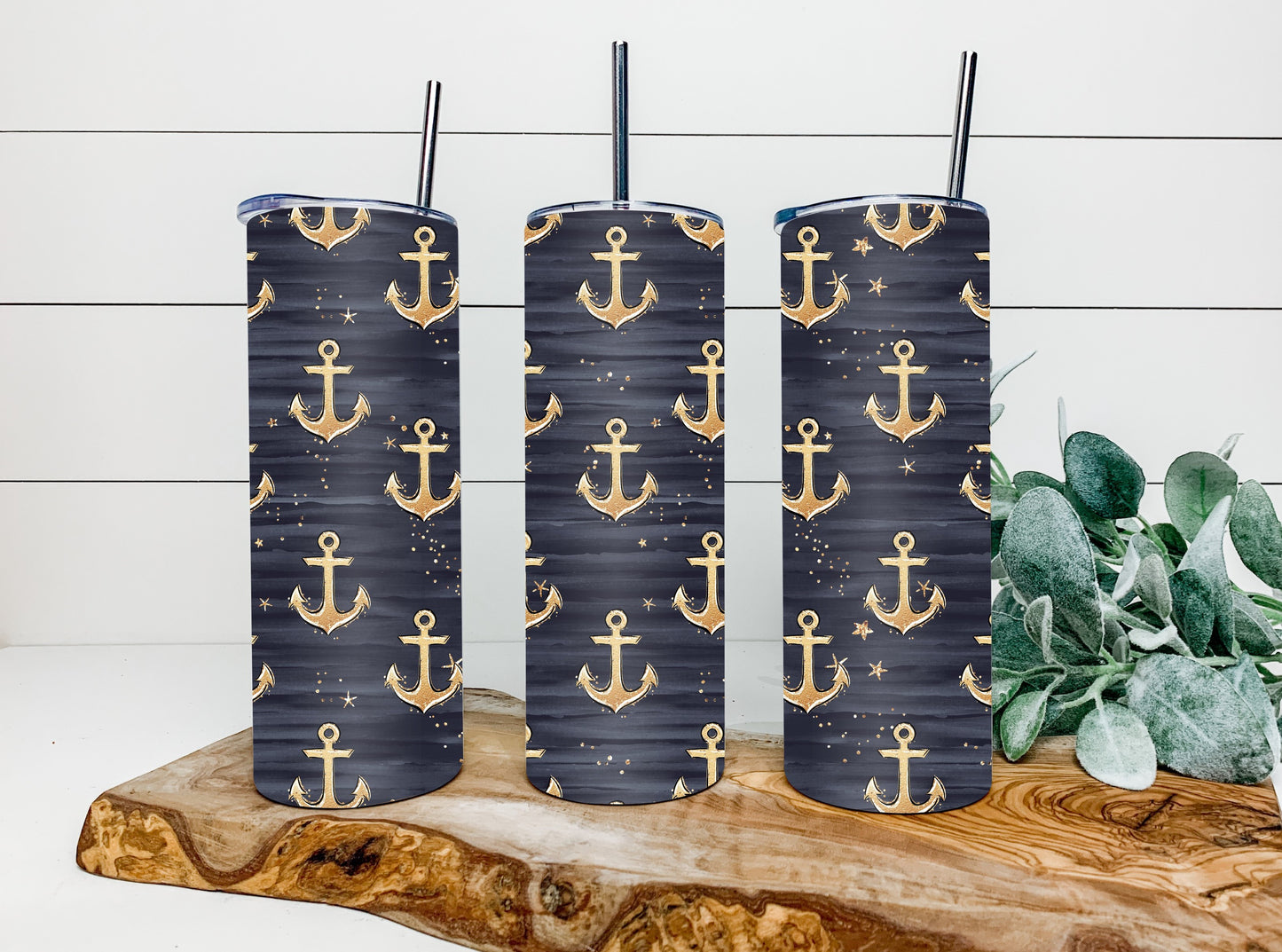 Navy Anchor Tumbler