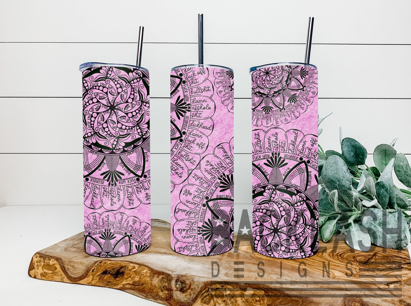 Cuss Word Mandela Pink Tumbler