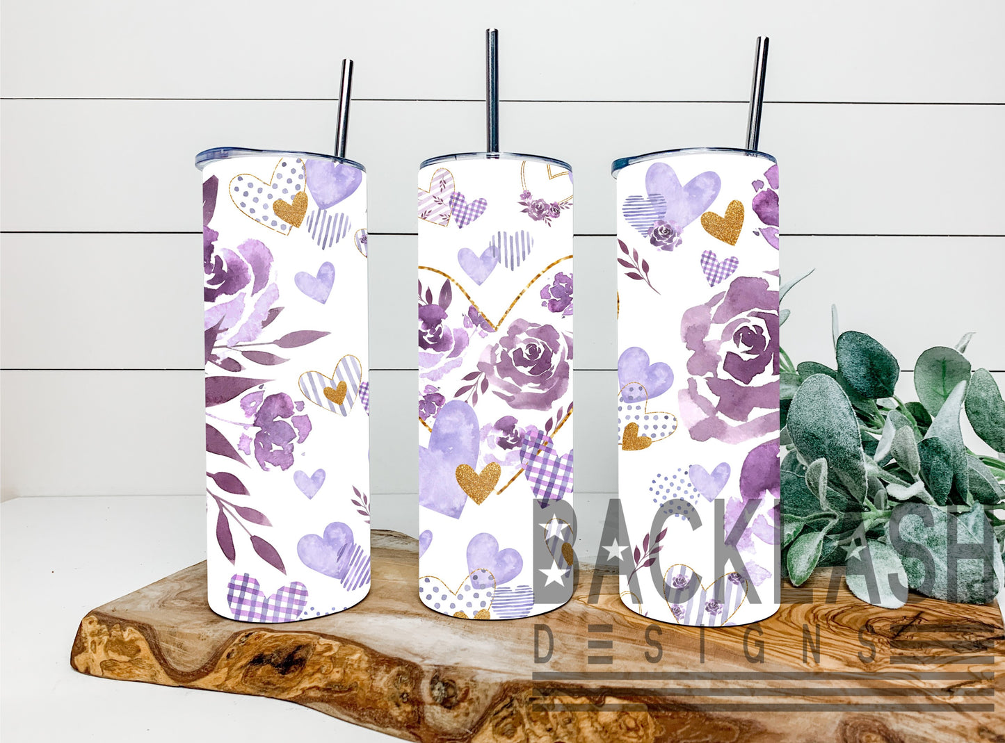 Purple Hearts Tumbler