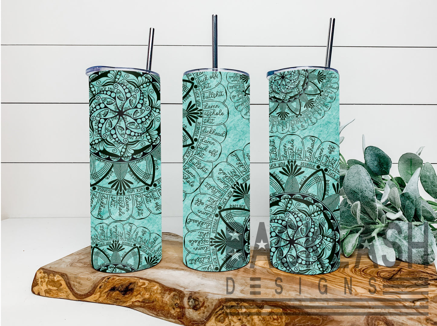 Cuss Word Mandela Teal Tumbler