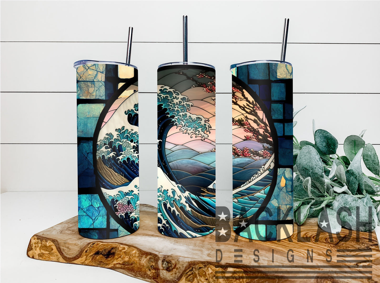 Ocean Stained Glass Tumbler