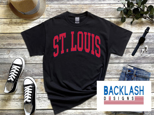 Black Varsity STL Tee: Toddler/kids/adult sizes