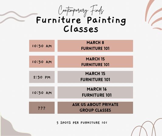 Furniture Painting 101 Classes