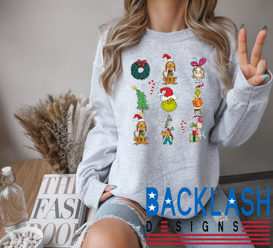 Christmas Character Collage Sweatshirt