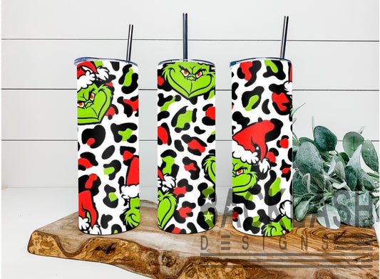 Cheetah Xmas Green Tumbler