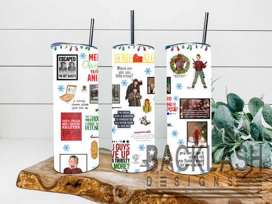 Home All Alone Collage Tumbler