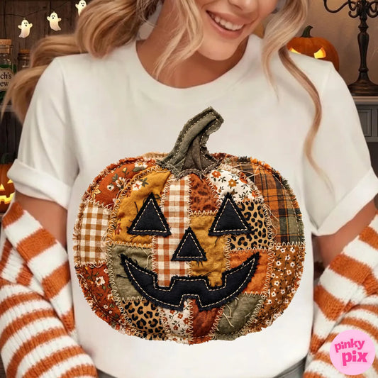 Faux Patchwork Pumpkin Apparel