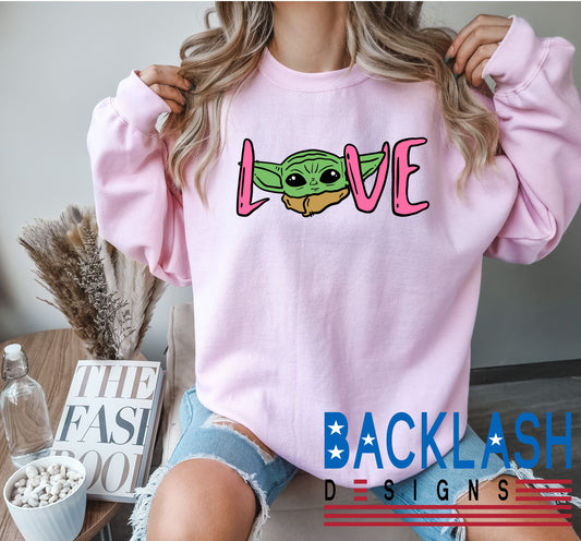 Love Green Alien Sweatshirt