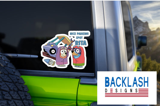Bluey Parking Sticker