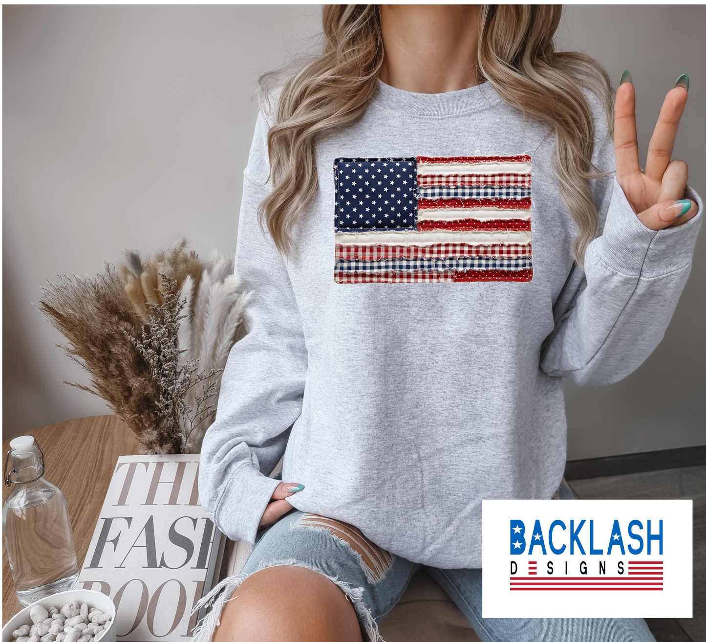 Faux Patchwork Flag Apparel