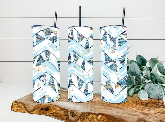 Aqua Abstract Tumbler