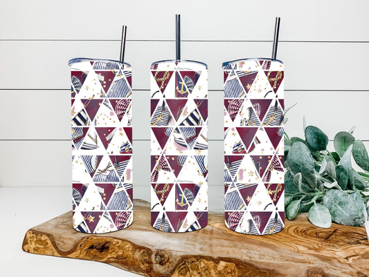 White Abstract Tumbler