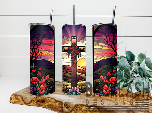 Cross Stained Glass Tumbler
