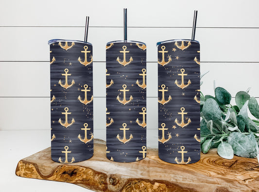 Navy Anchor Tumbler