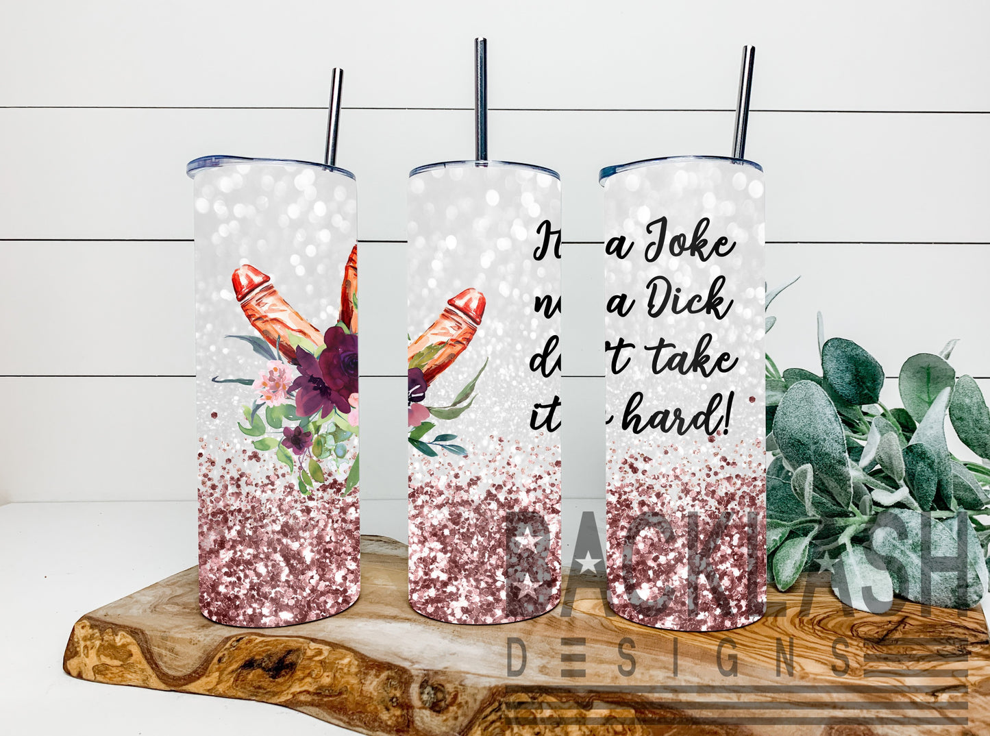 Floral Dicks Tumbler
