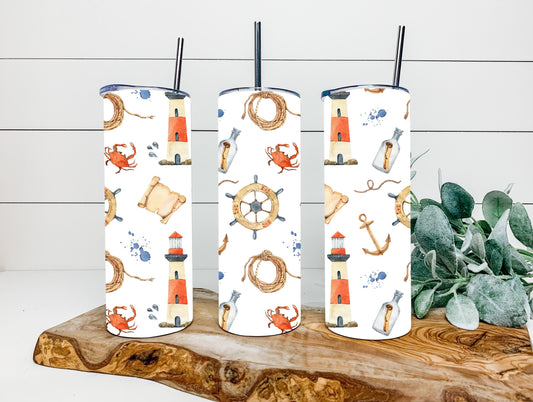 White Nautical Tumbler
