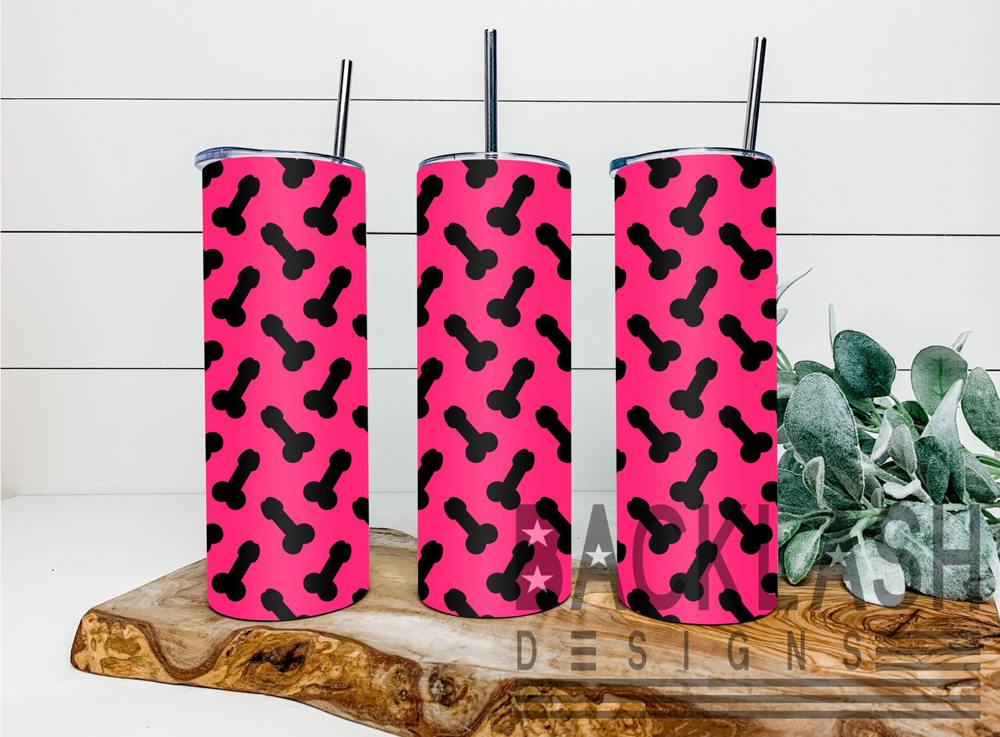 Large Pink/Black Dicks Tumbler