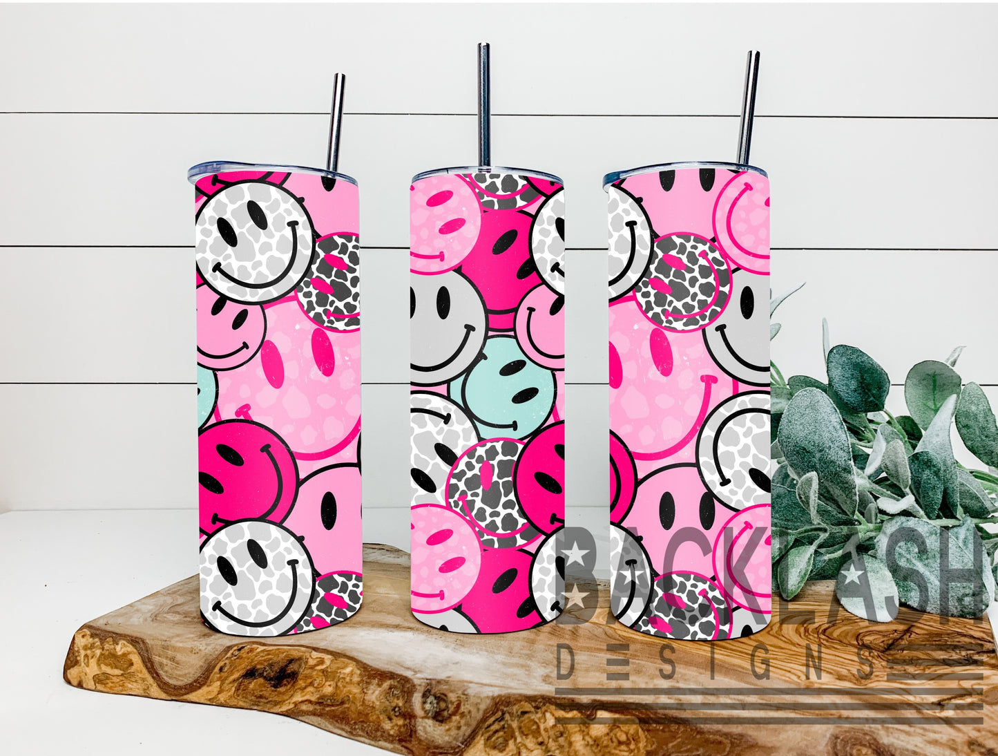 Colorful Pink Smiley Tumbler