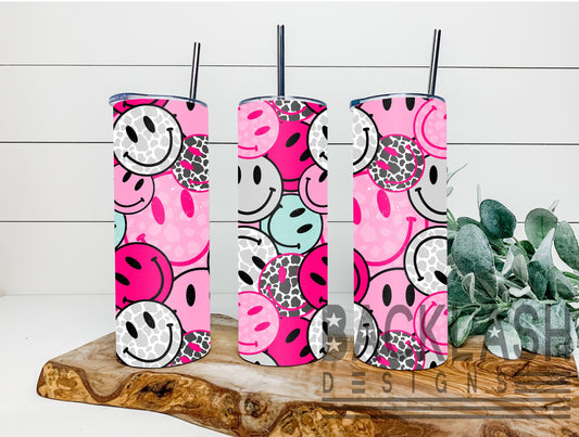 Colorful Pink Smiley Tumbler