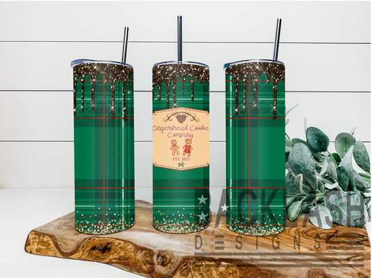 Green Plaid Gingerbread Tumbler