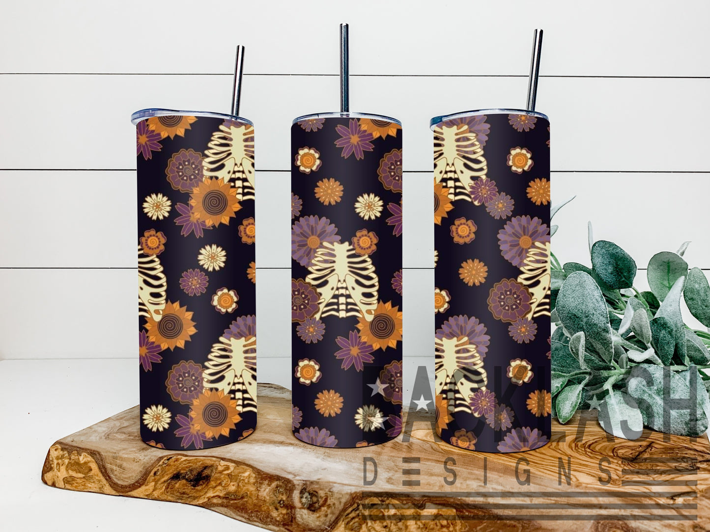 Floral Rib Cage Tumbler