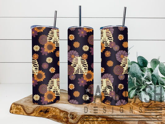 Floral Rib Cage Tumbler