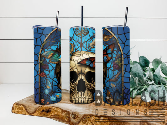 Skull Stained Glass Tumbler
