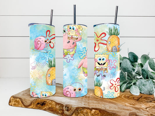 Under The Floral Skies Tumbler