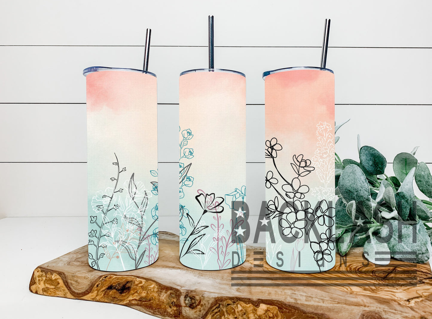 Floral Watercolor Tumbler