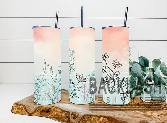 Floral Watercolor Tumbler